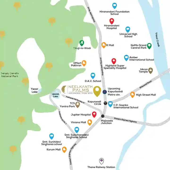 Neelkanth Palms location map, Kapurbawdi